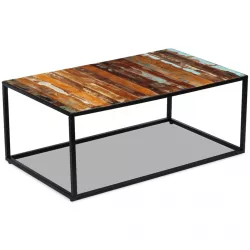   tömör újrahasznosított fa dohányzóasztal 100 x 60 x 40 cm