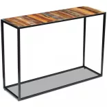 tömör újrahasznosított fa konzolasztal 110 x 35 x 76 cm