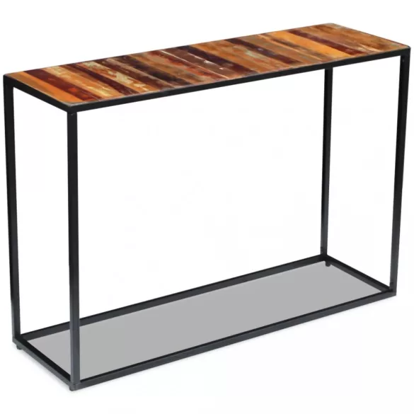 tömör újrahasznosított fa konzolasztal 110 x 35 x 76 cm