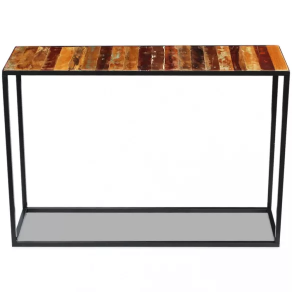 tömör újrahasznosított fa konzolasztal 110 x 35 x 76 cm