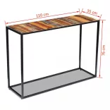 tömör újrahasznosított fa konzolasztal 110 x 35 x 76 cm