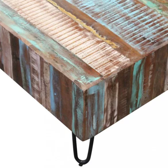 tömör újrahasznosított fa dohányzóasztal 100 x 50 x 38 cm