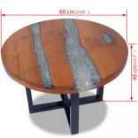 60 cm gyantázott tíkfa dohányzóasztal