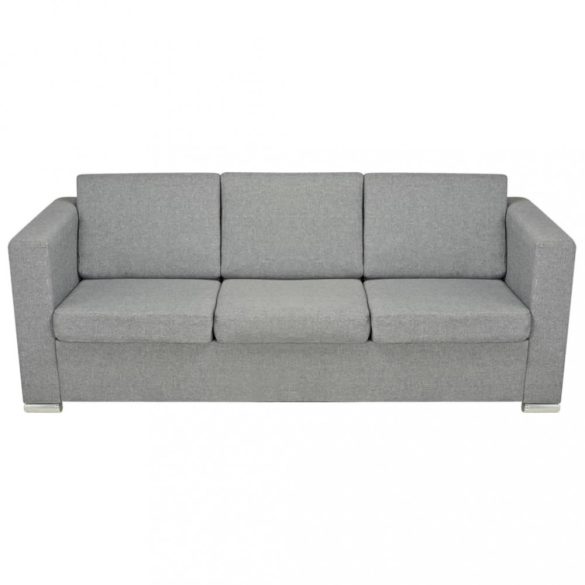 3 személyes világosszürke szövet kanapé