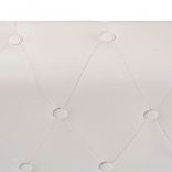 5 személyes fehér műbőr Chesterfield sarokkanapé