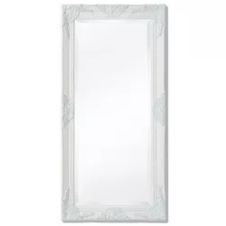 fehér barokk stílusú fali tükör 100 x 50 cm