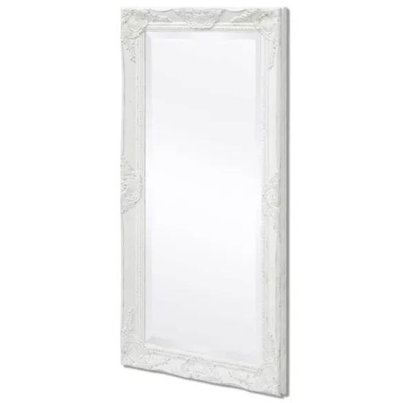 fehér barokk stílusú fali tükör 100 x 50 cm
