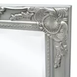 ezüstszínű barokk stílusú fali tükör 100 x 50 cm