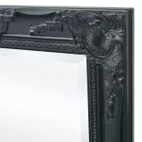 100x50 cm fekete barokk stílusú fali tükör
