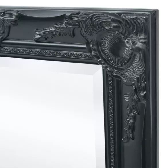 100x50 cm fekete barokk stílusú fali tükör