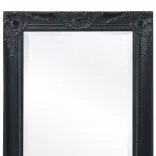 100x50 cm fekete barokk stílusú fali tükör