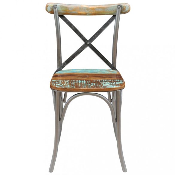 2 db tömör újrahasznosított fa étkezőszék