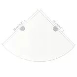 Átlátszó üveg sarokpolc króm tartóval 25x25 cm