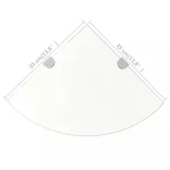 Átlátszó üveg sarokpolc króm tartóval 35x35 cm