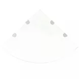 Átlátszó üveg sarokpolc króm tartóval 45x45 cm