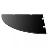 Fekete üveg sarokpolc króm tartóval 45x45 cm