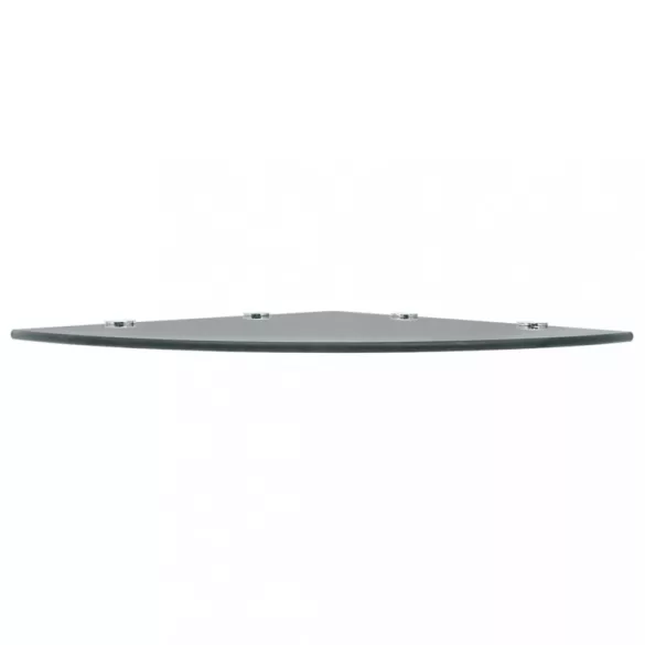 Fekete üveg sarokpolc króm tartóval 45x45 cm