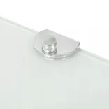 Fehér üveg sarokpolc króm tartóval 25x25 cm