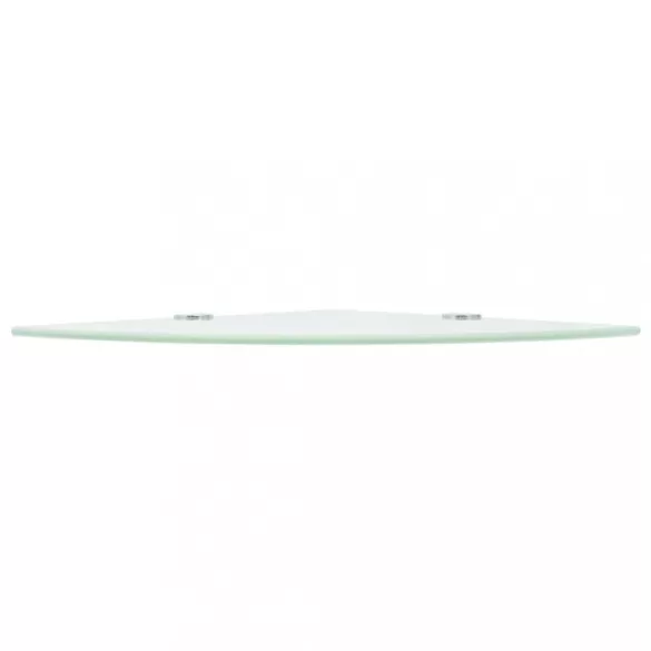 Fehér üveg sarokpolc króm tartóval 35x35 cm