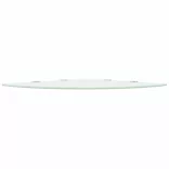 Fehér üveg sarokpolc króm tartóval 45x45 cm