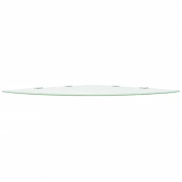 Fehér üveg sarokpolc króm tartóval 45x45 cm