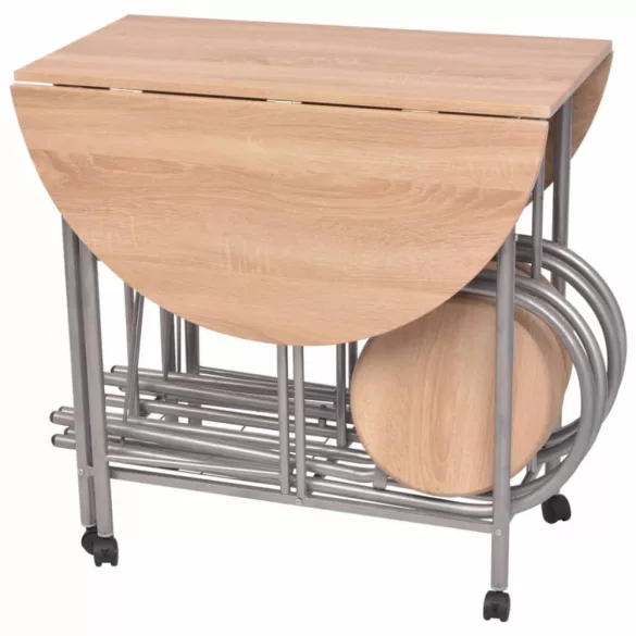 5 darabos, összecsukható MDF étkezőgarnitúra