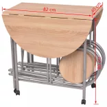 5 darabos, összecsukható MDF étkezőgarnitúra