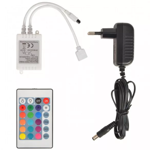 kék versenyautó alakú LED-es gyerekágy 90 x 200 cm