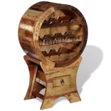 újrahasznosított fa bortartó állvány 10 palackhoz