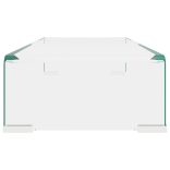 Átlátszó üveg TV/monitor állvány 60x25x11 cm