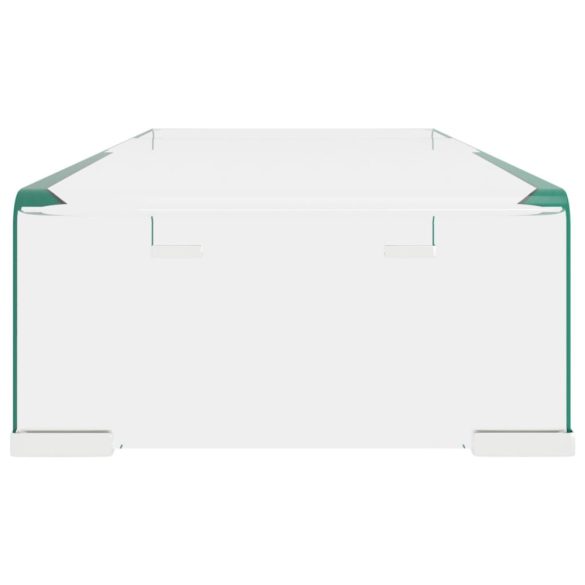 Átlátszó üveg TV/monitor állvány 60x25x11 cm