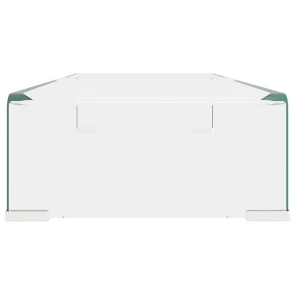 Átlátszó üveg TV/monitor állvány 70x30x13 cm