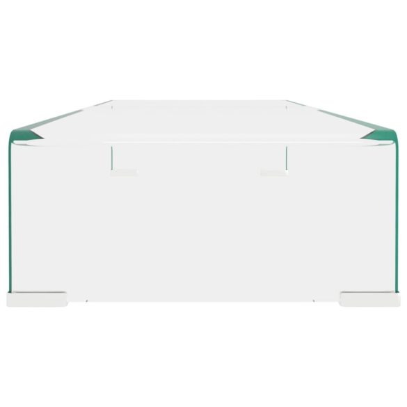 Átlátszó üveg TV/monitor állvány 80x30x13 cm