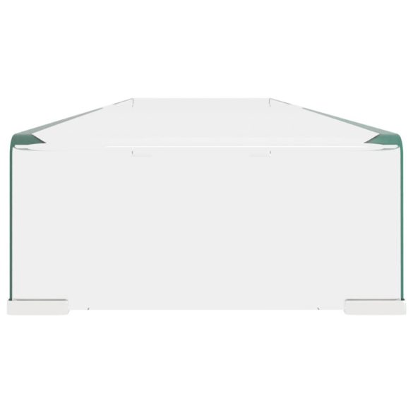 Átlátszó üveg TV/monitor állvány 120x30x13 cm
