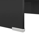 Fekete üveg TV/monitor állvány 40x25x11 cm