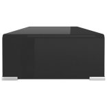 Fekete üveg TV/monitor állvány 70x30x13 cm