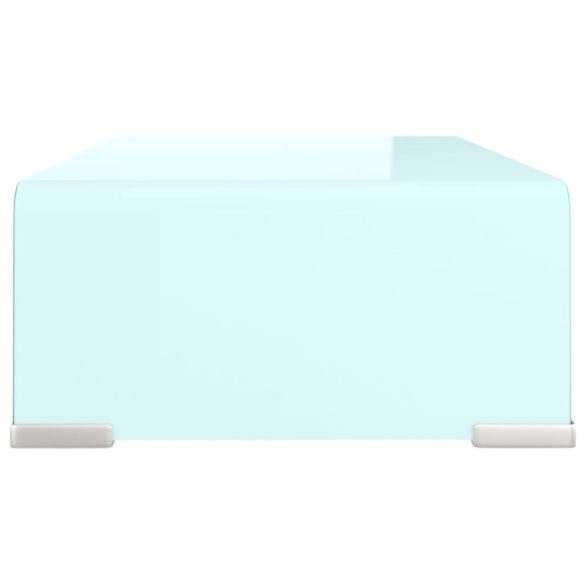 zöld üveg TV állvány/monitor magasító 40 x 25 x 11 cm