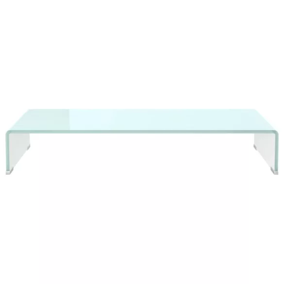 zöld üveg TV állvány/monitor magasító 80 x 30 x 13 cm