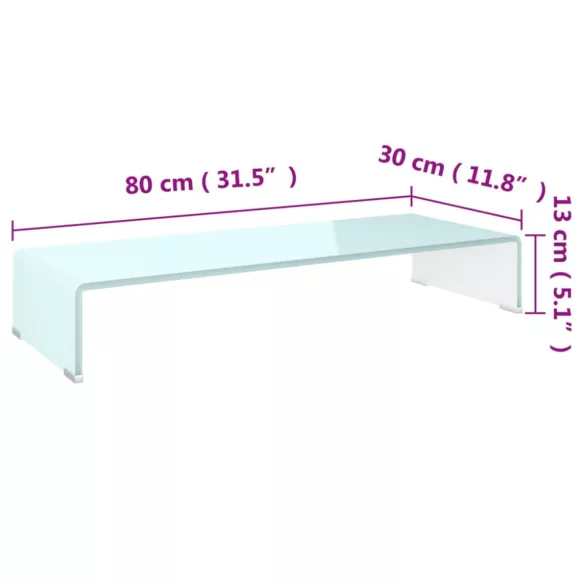 zöld üveg TV állvány/monitor magasító 80 x 30 x 13 cm