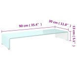 zöld üveg TV állvány/monitor magasító 90 x 30 x 13 cm