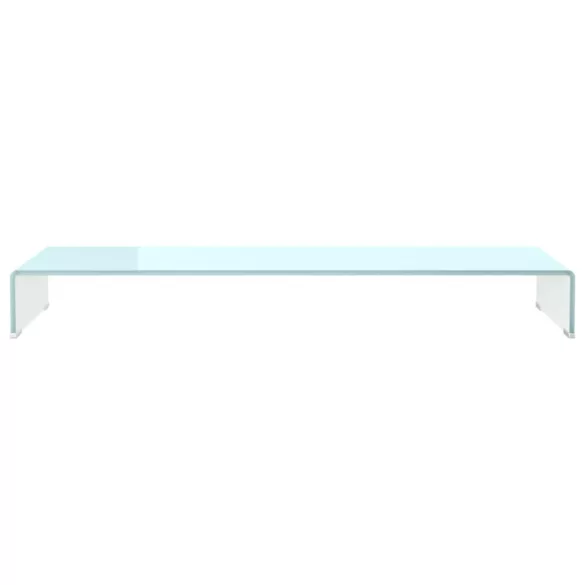 zöld üveg TV állvány/monitor magasító 110 x 30 x 13 cm