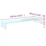 zöld üveg TV állvány/monitor magasító 110 x 30 x 13 cm