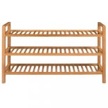 tömör tölgyfa cipőtartó 3 polccal 100 x 27 x 60 cm