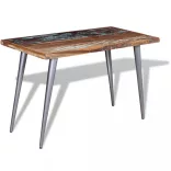 tömör újrahasznosított fa étkezőasztal 120 x 60 x 76 cm