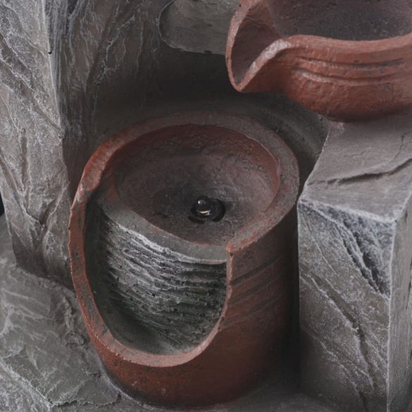 Beltéri szökőkút LED-megvilágítással, polyresin