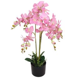 cserepes rózsaszín műorchidea 75 cm