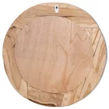 dekoratív és kerek tükör tíkfából 80 cm