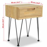 tömör tíkfa éjjeliszekrény 40 x 30 x 50 cm