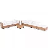 27 részes természetes rattan kanapészett