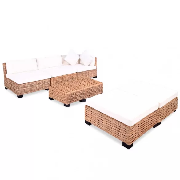 18 részes természetes rattan kanapészett